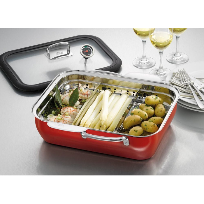 Жаровня 35,6 х 33,3 см з парової кошиком / пароварка ecompact® Energy Red Silit