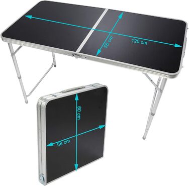 Стіл для кемпінгу 120 х 60 см чорний GOODS+GADGETS