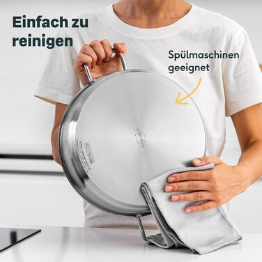 Сотейник 28 см с ручками и крышкой, нержавеющая сталь Silberthal