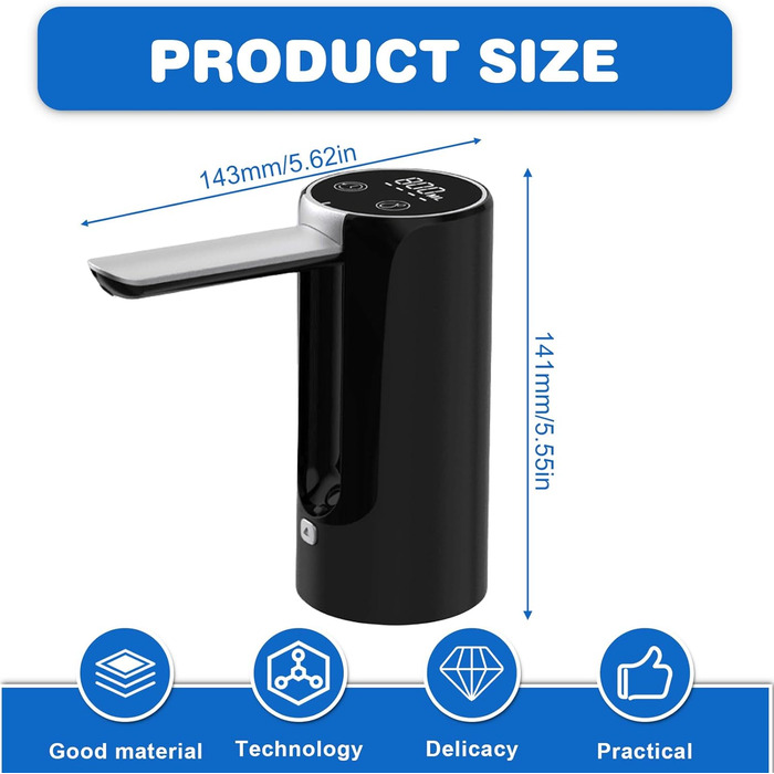 Електричний диспенсер для води 5 Вт чорний Behogan