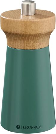 Пісок Zassenhaus WESTERLAND лакована деревина бука Головка млина з деревини бука з плавним регулюванням високопродуктивної керамічної шліфувальної машини Млин для спецій для солі 12 см, Ø 5,4 см (перцевий млин, Deepforest, бук)