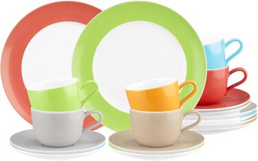 Кавовий сервіз на 6 персон, 18 предметів, різнокольоровий Liberty Pure Colors Seltmann Weiden