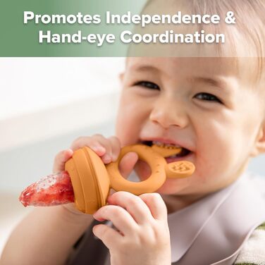 Годівниця для дитячого фруктового харчування Haakaa та міні-лоток для перекусів у морозильній камері, форми для морозива без бісфенолу А для безпечного самостійного годування немовлят, від 4 місяців (горохово-зелений) (гарбузовий)