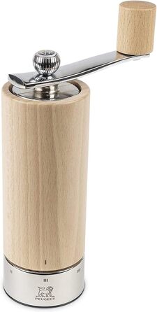 С кривошипом, Классическая регулировка помола, Высота 18 см, Дерево/нержавеющая сталь, натуральный, 37307 (Соляная мельница, натуральная и нержавеющая сталь)