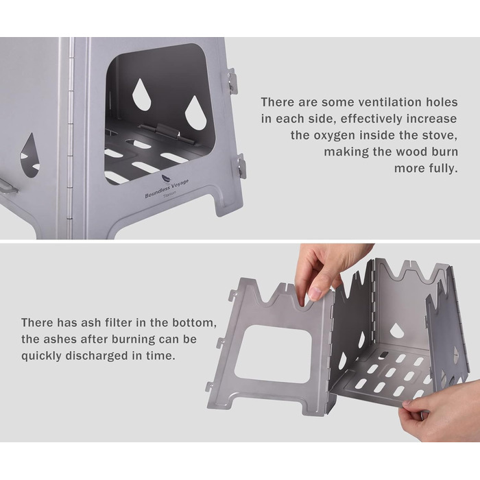 Титановая дровяная печь с кронштейном iBasingo