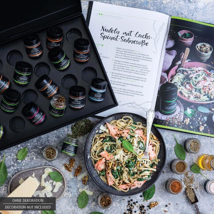 Класичний набір спецій Hallingers - 1 - Подарунковий набір спецій ручної роботи, 12 спецій з усього світу (Набір) - Літній подарунок та ідеальний подарунок для барбекю Подарунок для нової домівки &quotВітання та дружба&quot Класичні спеції., 12 спецій (73