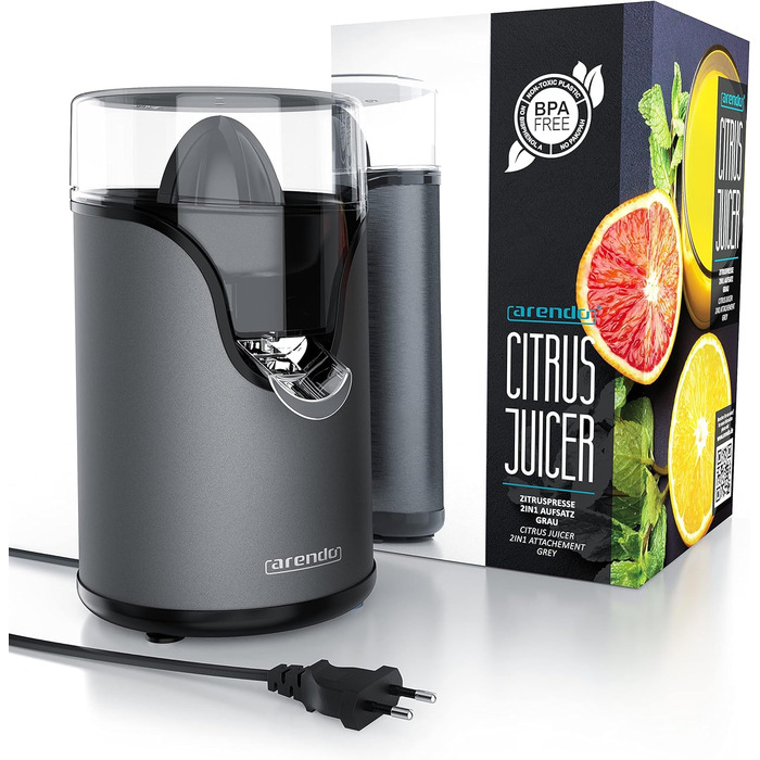 Соковижималка - Ручна соковижималка з нержавіючої сталі - механічна соковижималка - соковижималка для апельсинів Соковижималка для цитрусових ручна з важелем - для апельсинів, грейпфрутів, цитрусових - суцільна конструкція (B антрацит)
