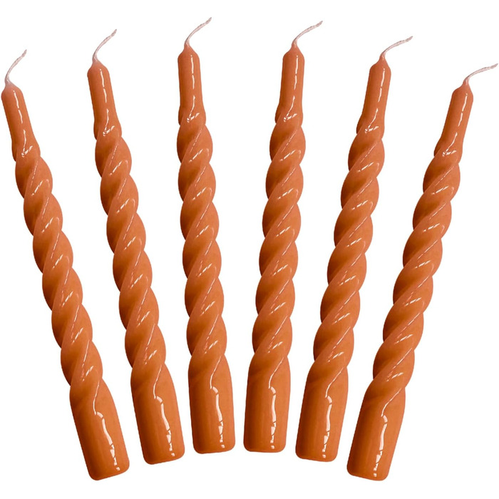 Набір з 6 декоративних свічок 2,2 x 21 см, теракотовий Candles with a Twist Kunstindustrien
