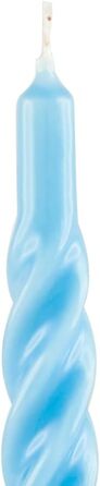 Свічки з крученим конусом, виготовлені в Італії, доступні 25 кольорів, лаковані настільні свічки, спіральні свічки з тривалим часом горіння 5 годин, декоративні свічки, 6 шт. , 2,2 x 21 см (світло-блакитні)