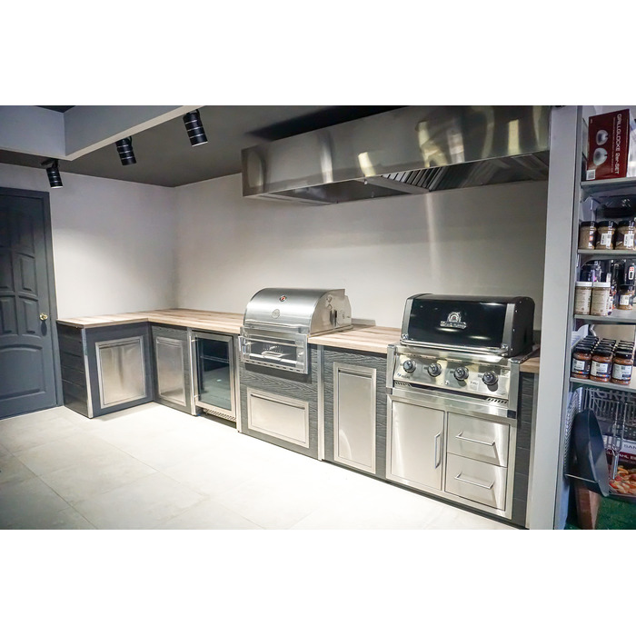 Барбекю кухня с газовым и угольным грилем (Broil King Regal 420 и GRILLI Fiery Fish) 4.4 м.п. Код: 011825