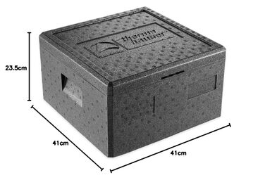 Термохаузер EPP термобокс Pizza Eco Line з кришкою - об&39єм 22 л - 41 x 41 x 23 см - ящик для піци для служби доставки (21,5 л)