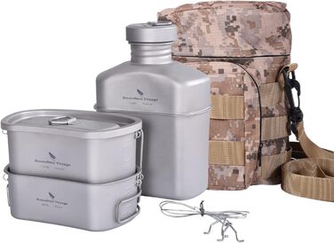 Набір посуду для військових, титан iBasingo