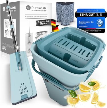 Набір швабри з відром 150 см зелена м'ята Purewish