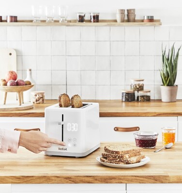 Tefal Тостер SENSE, 850Вт, пластик+нерж, LED дисплей, білий