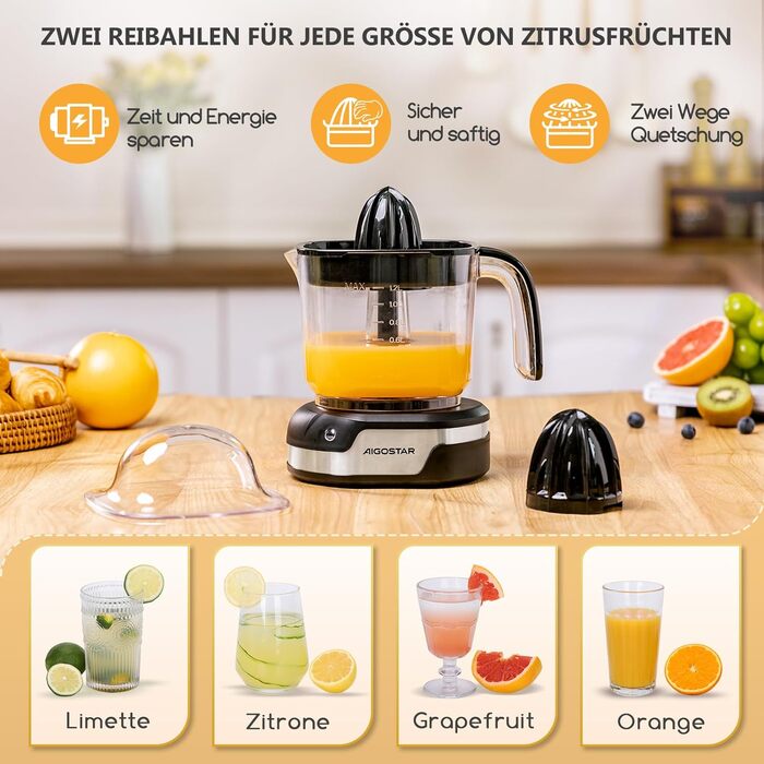 Електрична соковижималка для цитрусових 1,2 л. 40 Вт Aigostar