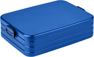 Ланч-бокс с бенто-боксом - на 4 бутерброда или 8 ломтиков хлеба - Ланч-бокс для небольших закусок и остатков еды - Ланч-бокс для взрослых - Коробка с едой с отделениями - (Ярко-синий, Bento Lunchbox большой TAB)