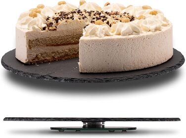 Круглая вращающаяся тарелка 30 см черная Fino Casa