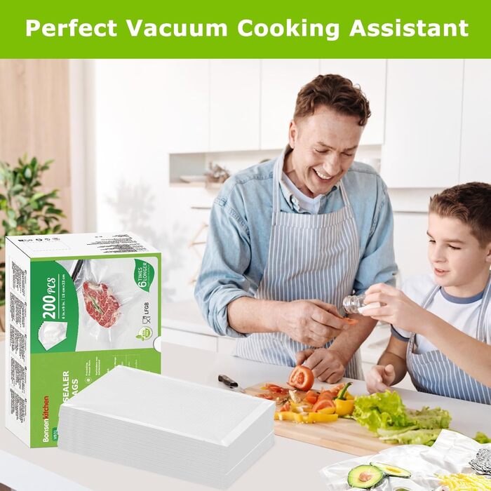 Вакуумні пакети 200 пакетів 15 x 23 см Bonsenkitchen