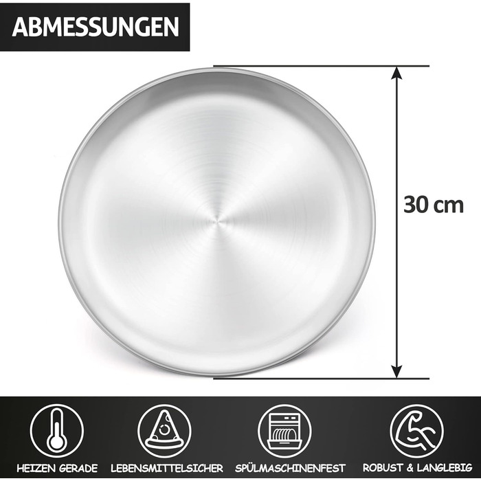 Набор лотков для пиццы 4 шт. 30 см из нержавеющей стали Herogo