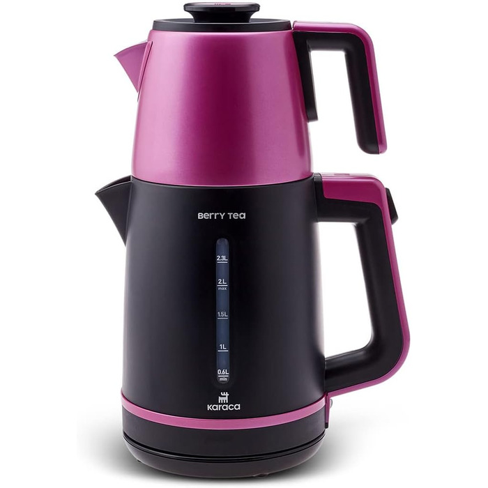 Вт зі сталевим чайником і чайником, чайник, чайник, турецький чайник, турецький традиційний чай (Tek Ebat, рожевий), 1700