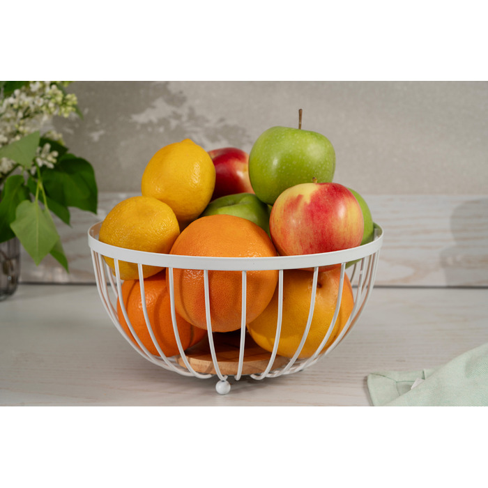 Корзина Ardesto Midori 25х25х13см, металл, дерево, белая