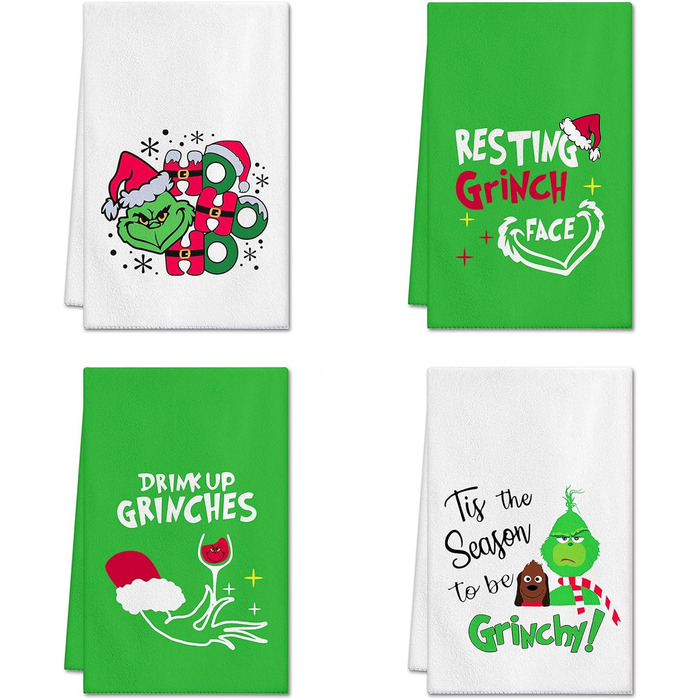 Набір з 4 різдвяних кухонних рушників 45 x 65 см, набір C Ohok