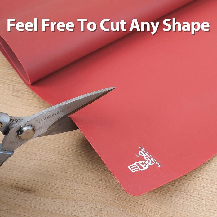 Антипригарний килимок для випічки 60 x 40 см червоний SUPER KITCHEN