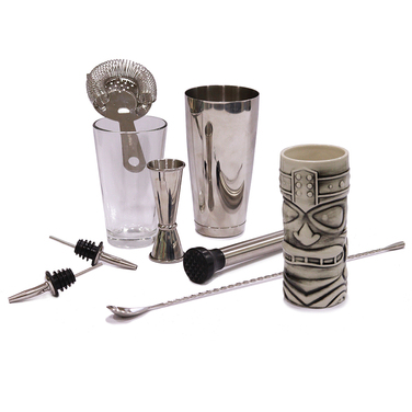 Набір бармена, 8 предметів, сатинована сталь, GenWare + ПОДАРУНОК келих TIKI
