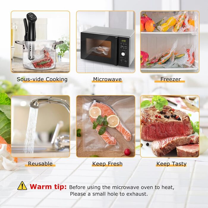 Вакуумні пакети 100 пакетів 15 x 25 см Fresko