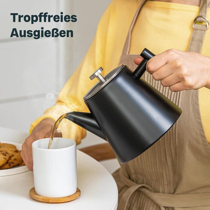 Чайник заварочный с фильтром для чая 1 л, черный Silberthal