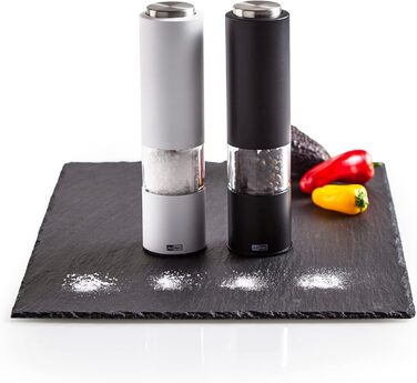 Млин для перцю та солі електричний, набір 2 предмети, чорний/білий Tropica AdHoc