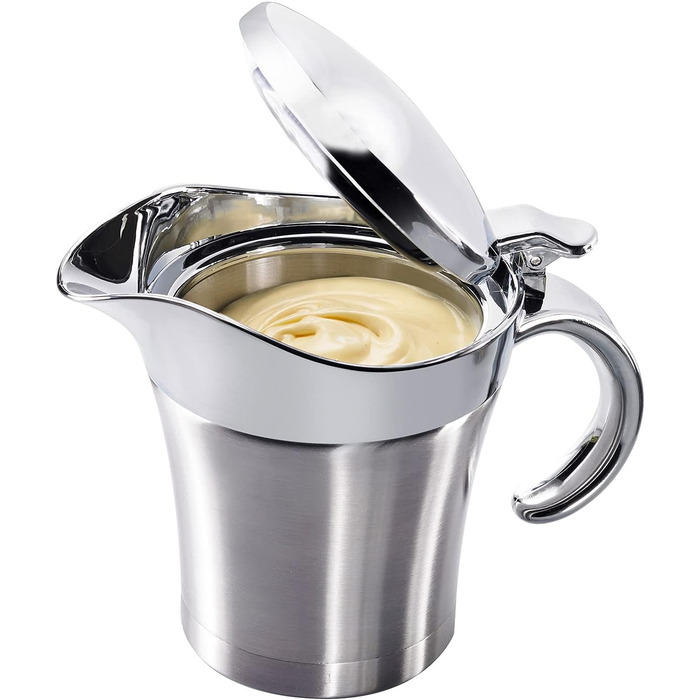 Набір соусів Westmark, 2 шт. и, 1 термосоусник з відкидною кришкою, 0,5 л 1 ополоник Ніжний, довжина 29 см, нержавіюча сталь/ABS/PP/PA, сріблястий/чорний, 622422E6 з ополоником