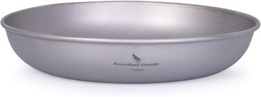 Безграничный Voyage Сверхлегкий кемпинг Титановая сковорода Посуда Тарелка с сумкой для переноски Наружная титановая посуда и измерительный набор (Ti13137b)