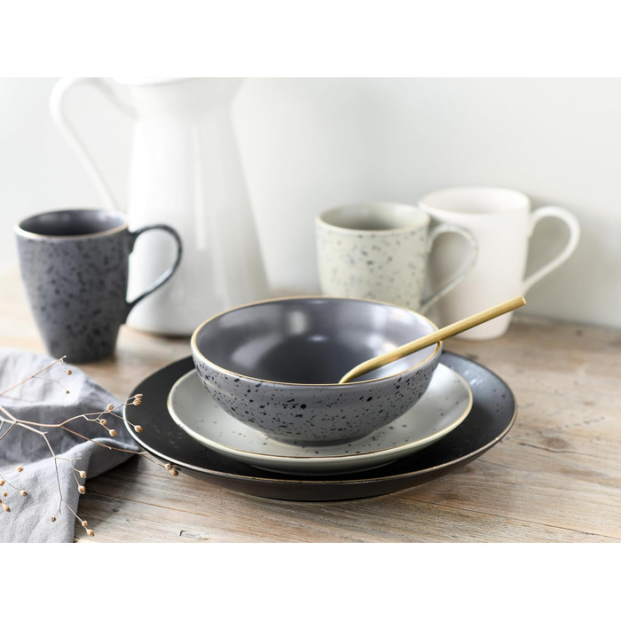 Набір посуду промислової серії з 16 предметів, комбінований набір з керамограніту (Gold Mix, комбінований сервіз із 16 предметів), 22699