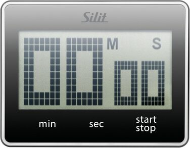 Цифровий таймер Silit Attimo, 9 x 7 см, кухонний таймер, таймер зворотного відліку, цифровий таймер для яєць, пластик, чорний 0 Чорний