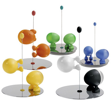 Солонка и перечница 11х14,5х11 см оранжевые Lilliput Alessi