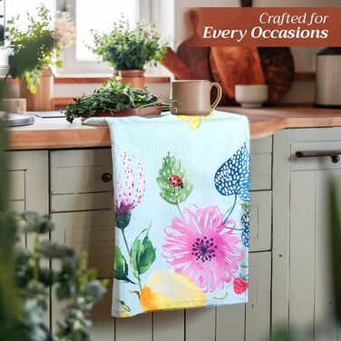 Набір із 3 багатоцільових кухонних рушників Maison d&39 Hermine Сільське Різдво зі 100 бавовни Барні рушники День подяки/Різдво (50 см x 70 см) (Jardin D&39ete - М&39ятний)