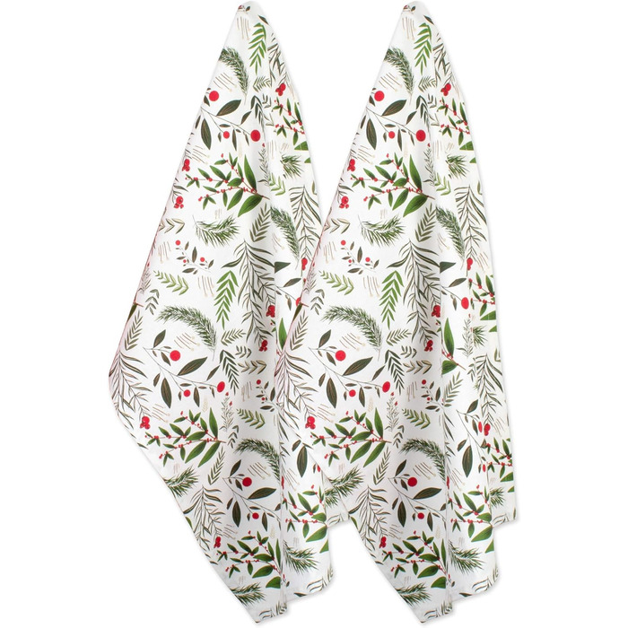 Набір кухонних рушників своїми руками, різдвяні рушники для випічки, приготування їжі та розваг, 18&quot x 28&quot, Tree Farm, 2 шт. (святкові гілочки)