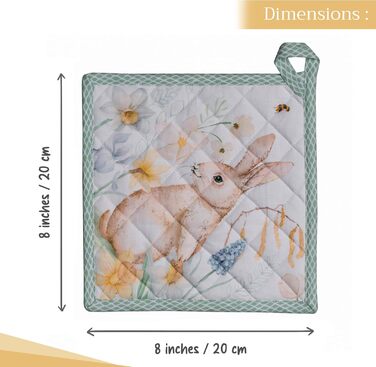 Рукавички для духовки Maison d&39 Hermine, підставки для каструль, 100 бавовна, термостійкі кухонні рукавички, рукавички для духовки (19 см x 33 см) та підставки для каструль (20 см x 20 см) для приготування їжі, Morzine - рукавички для духовки на День по