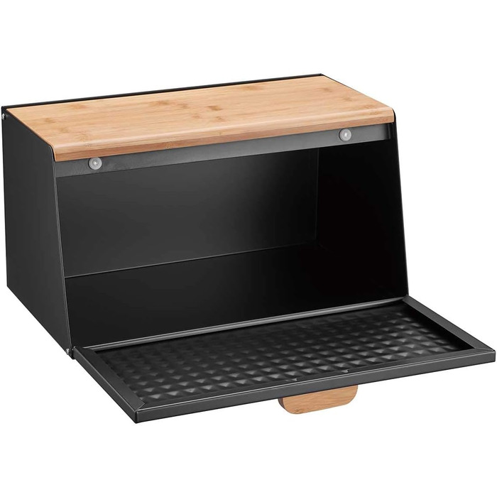 Хлібниця дерев'яна з нержавіючої сталі чорний 35,5 х 21,5 х 20 см Klausberg