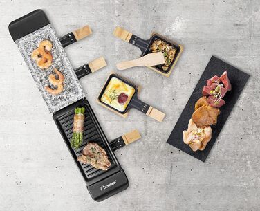 Електричний раклет-гриль для вечірок, що вміщує до 4 осіб.