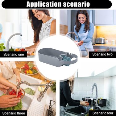 Органайзер для кухонної раковини, сірий 18 x 9,7 x 5 см Generic