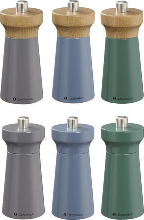 Пісок Zassenhaus WESTERLAND лакована деревина бука Головка млина з деревини бука з плавним регулюванням високопродуктивної керамічної шліфувальної машини Млин для спецій для солі 12 см, Ø 5,4 см (соляний млин, Deepforest, бук)