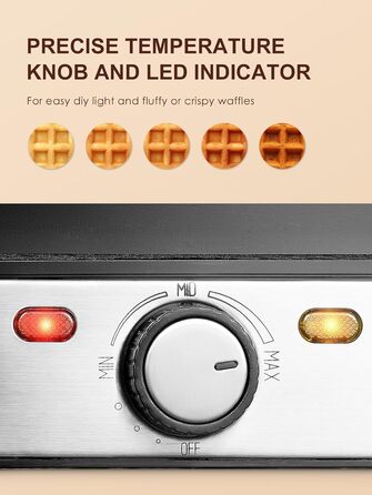 Вафельница на 4 бельгийских вафли, 1200 Вт VINATO