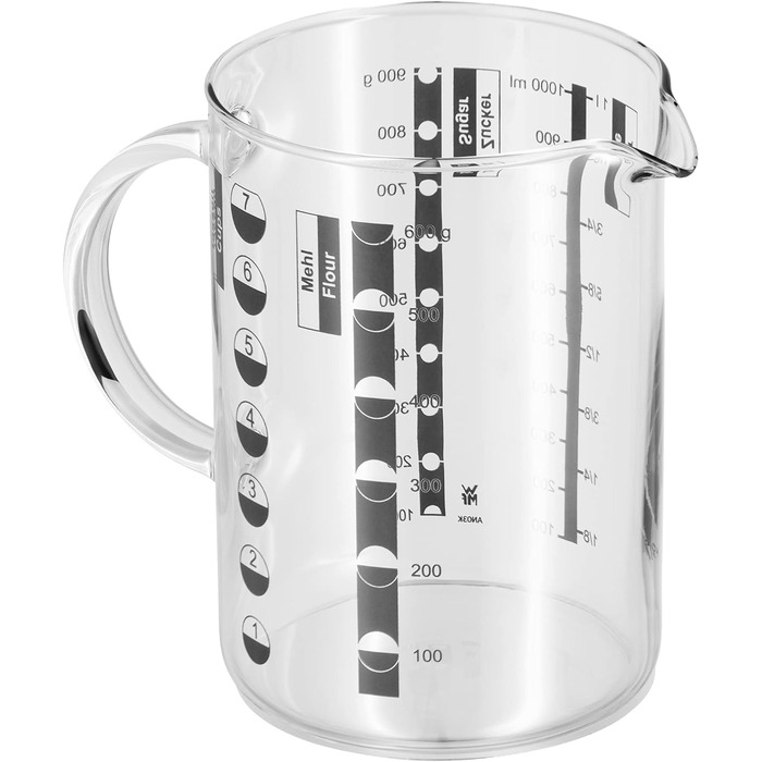 И, віночок з нержавіючої сталі частково матовий, віночок, віночок, віночок, можна мити в посудомийній машині (комплект зі скляним мірним стаканчиком 1 л), 3 шт.