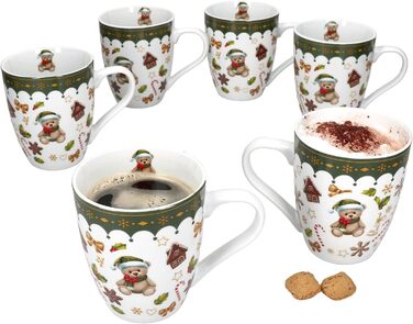 Набір із 6 кавових чашок 480 мл. порцеляна MamboCat Friend