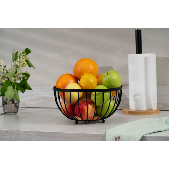 ARDESTO Кошик Midori 25х25х13см, металл, дерево, чорний