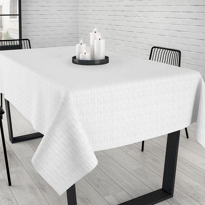 Скатертина Aitana textil Janco Blanco, жакард люрекс, 160 х 300 cм