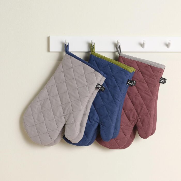 Рукавички для духовки 19 x 30 см, набір 2 предмети, сірий Basic ESSEX