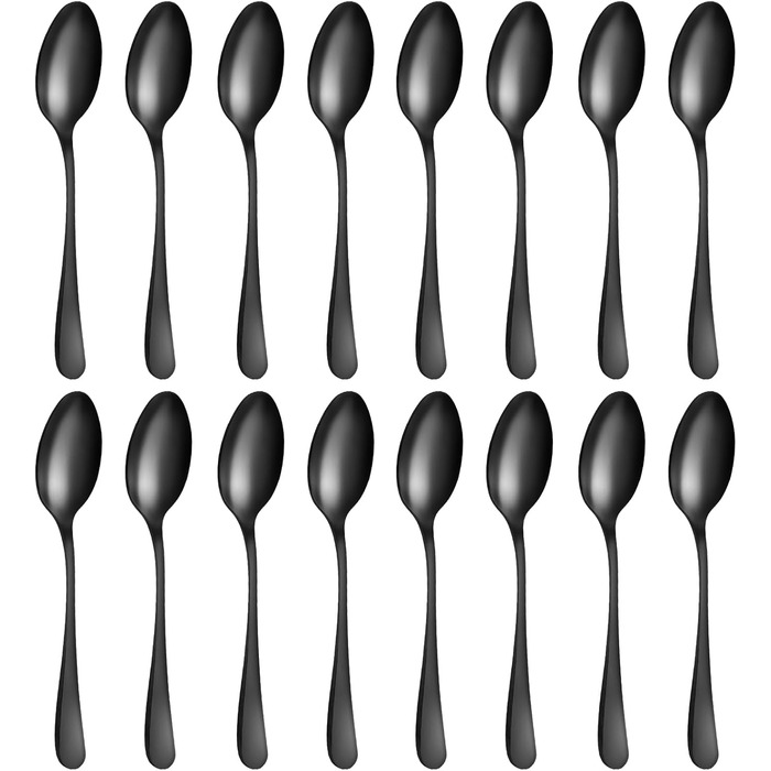 Набір десертних ложок 13,7 см, 16 предметів, чорний BEWOS